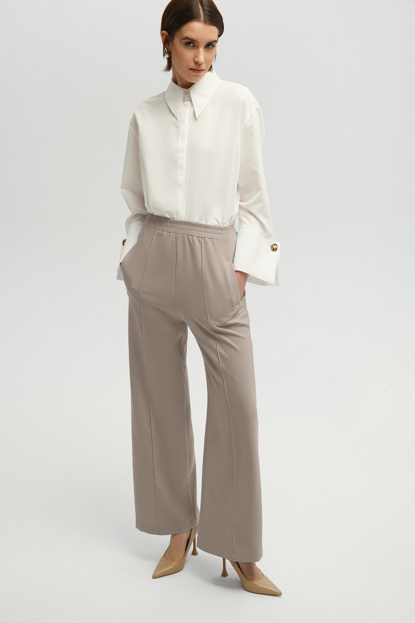 Straight Leg Crepe Trouser