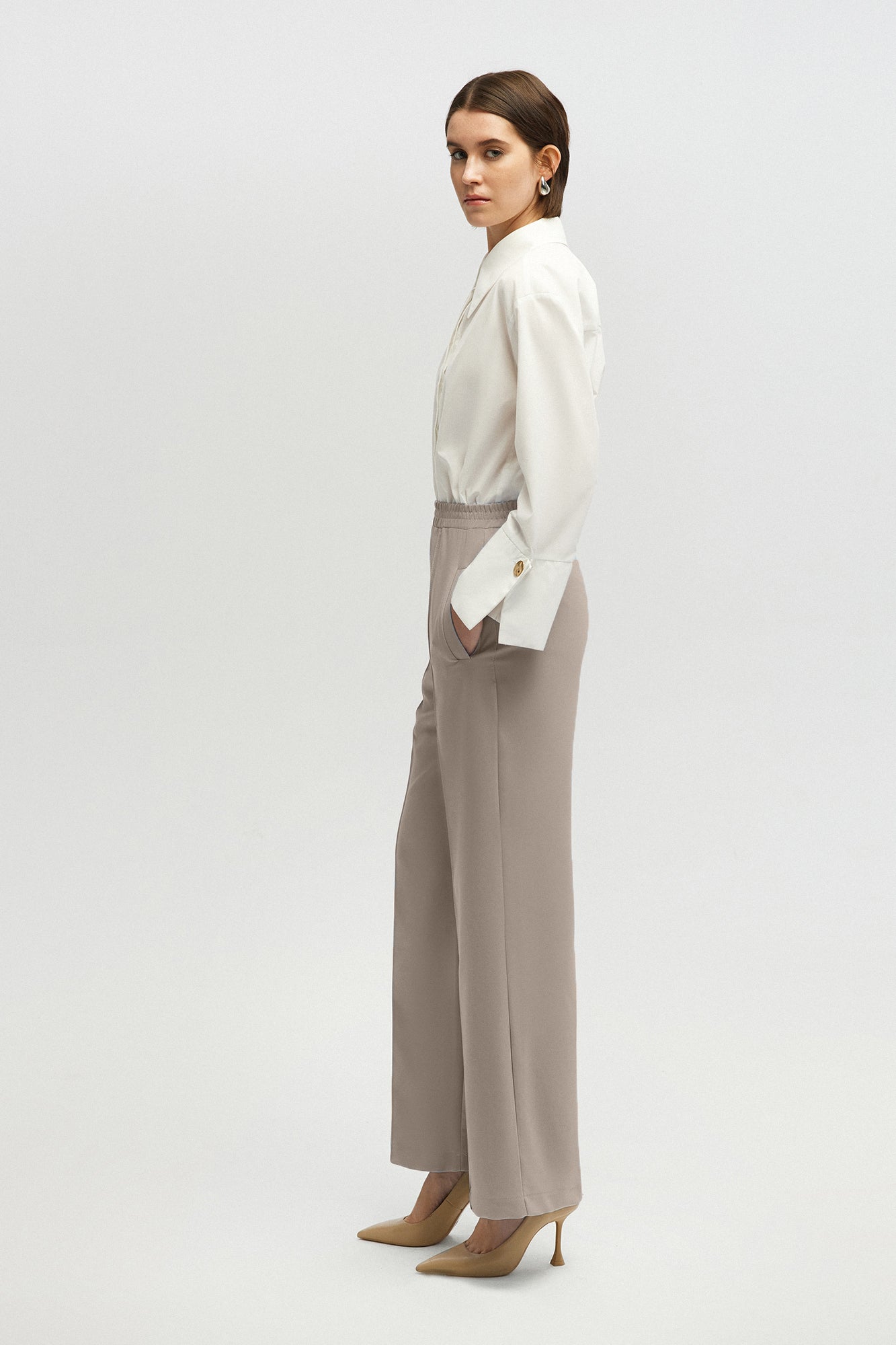 Straight Leg Crepe Trouser