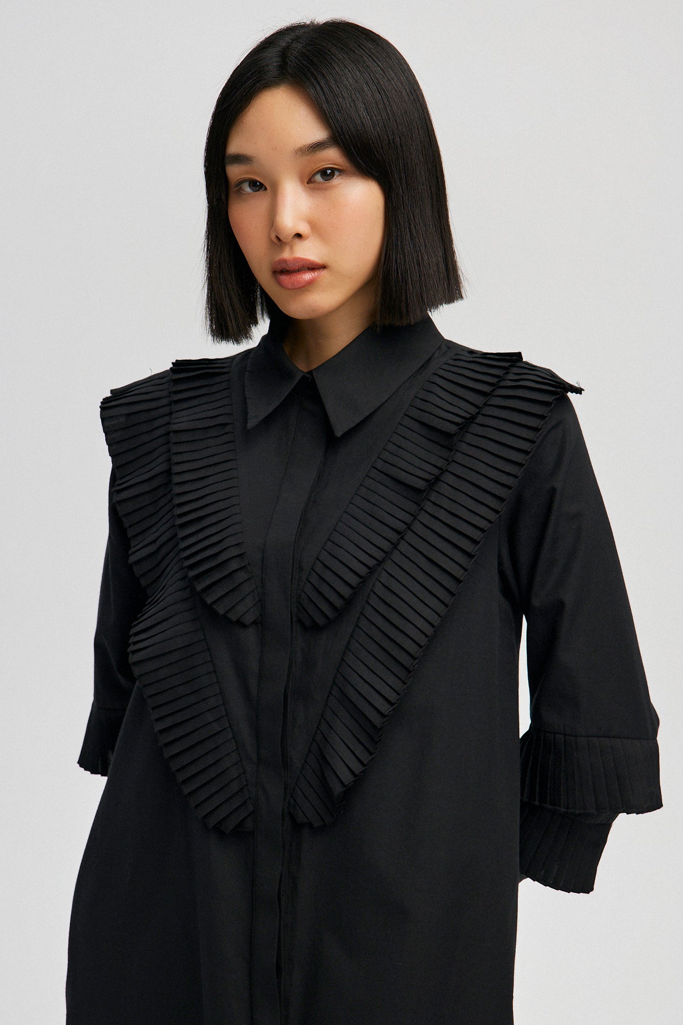 Pleat Detailed Shirt Dress