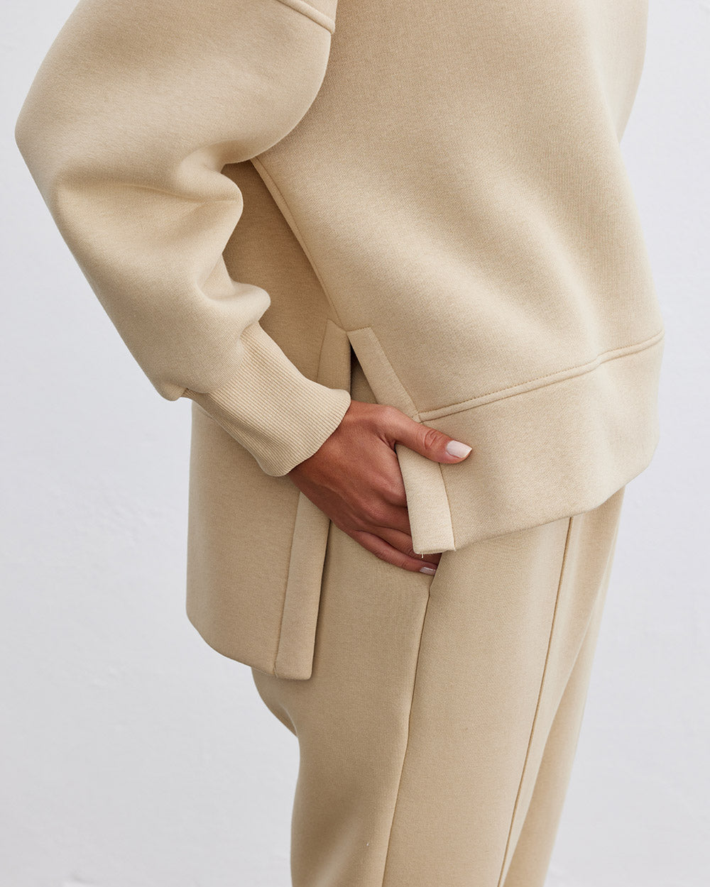 Long Back Plush Sweat Top
