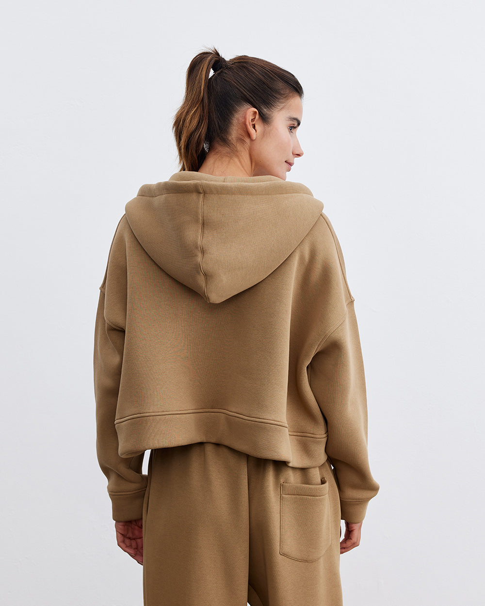 Cropped Oversized Plush Hoodie