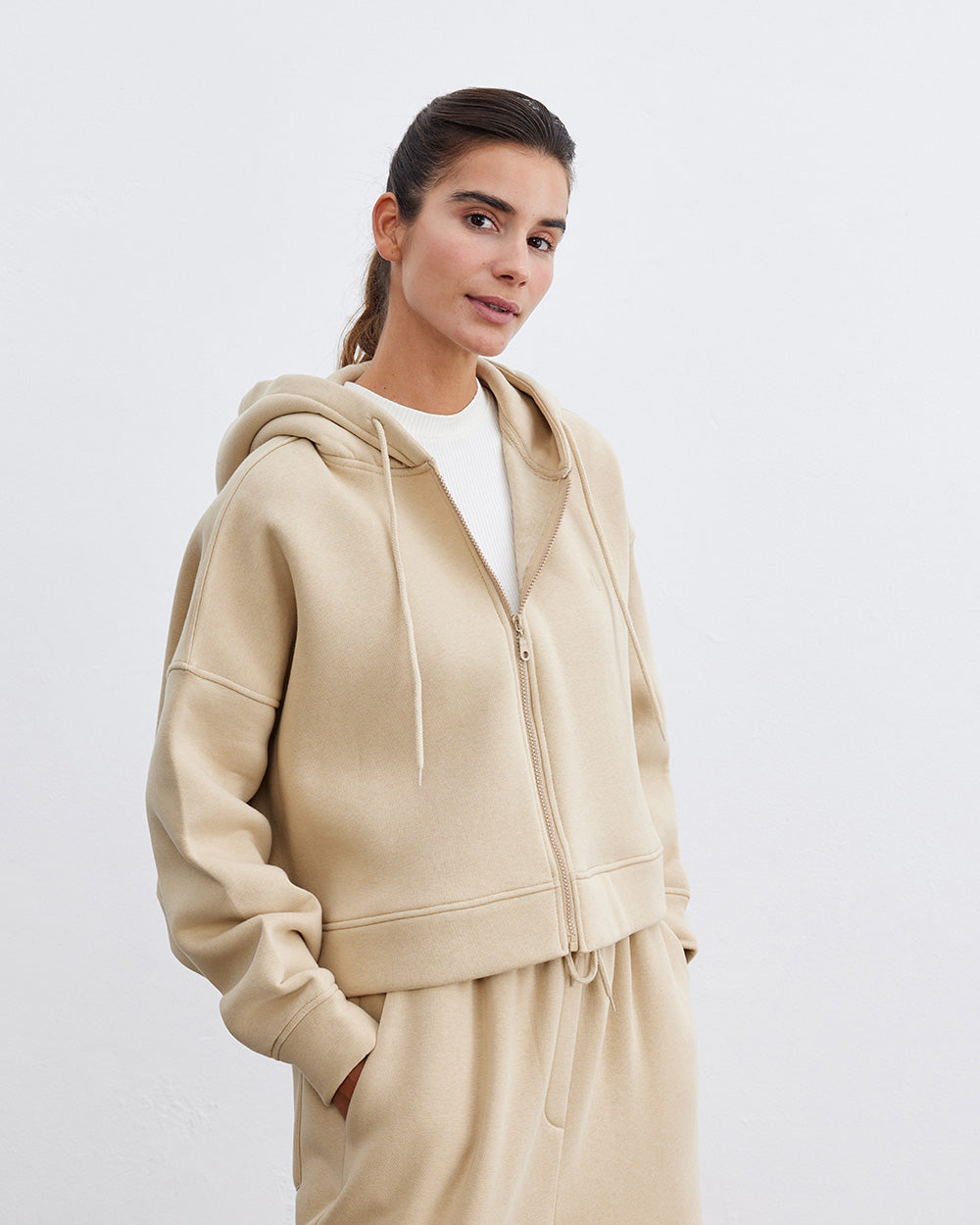 Cropped Oversized Plush Hoodie