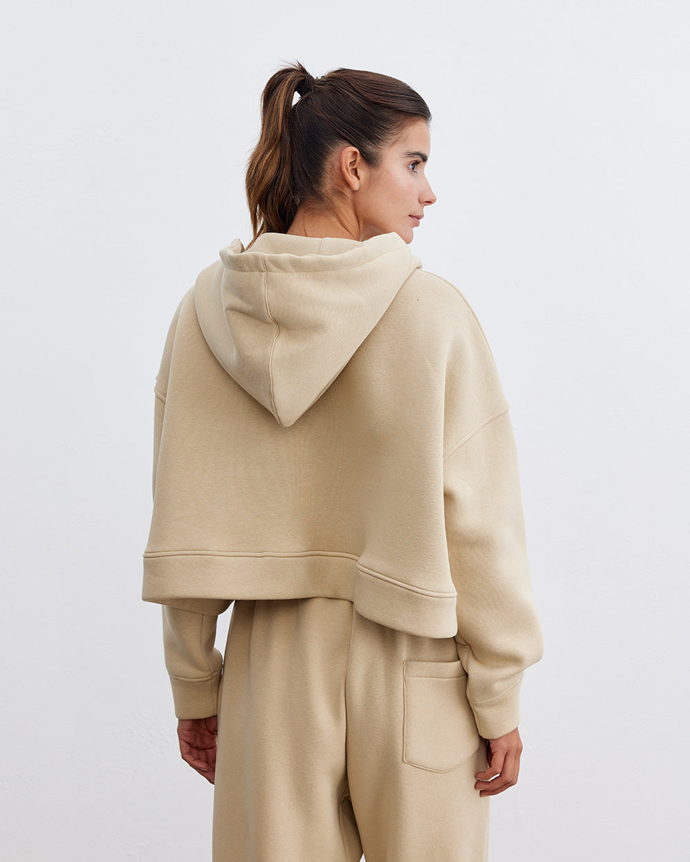 Cropped Oversized Plush Hoodie