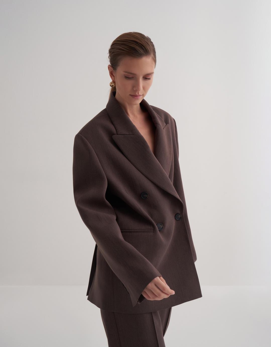 Brown Double Breasted Blazer