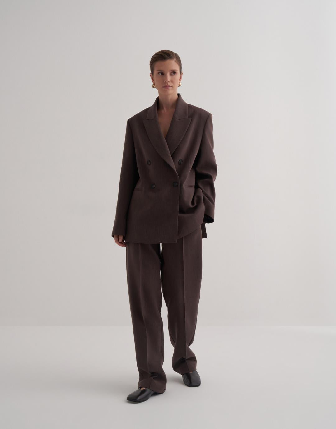 Brown Double Breasted Blazer