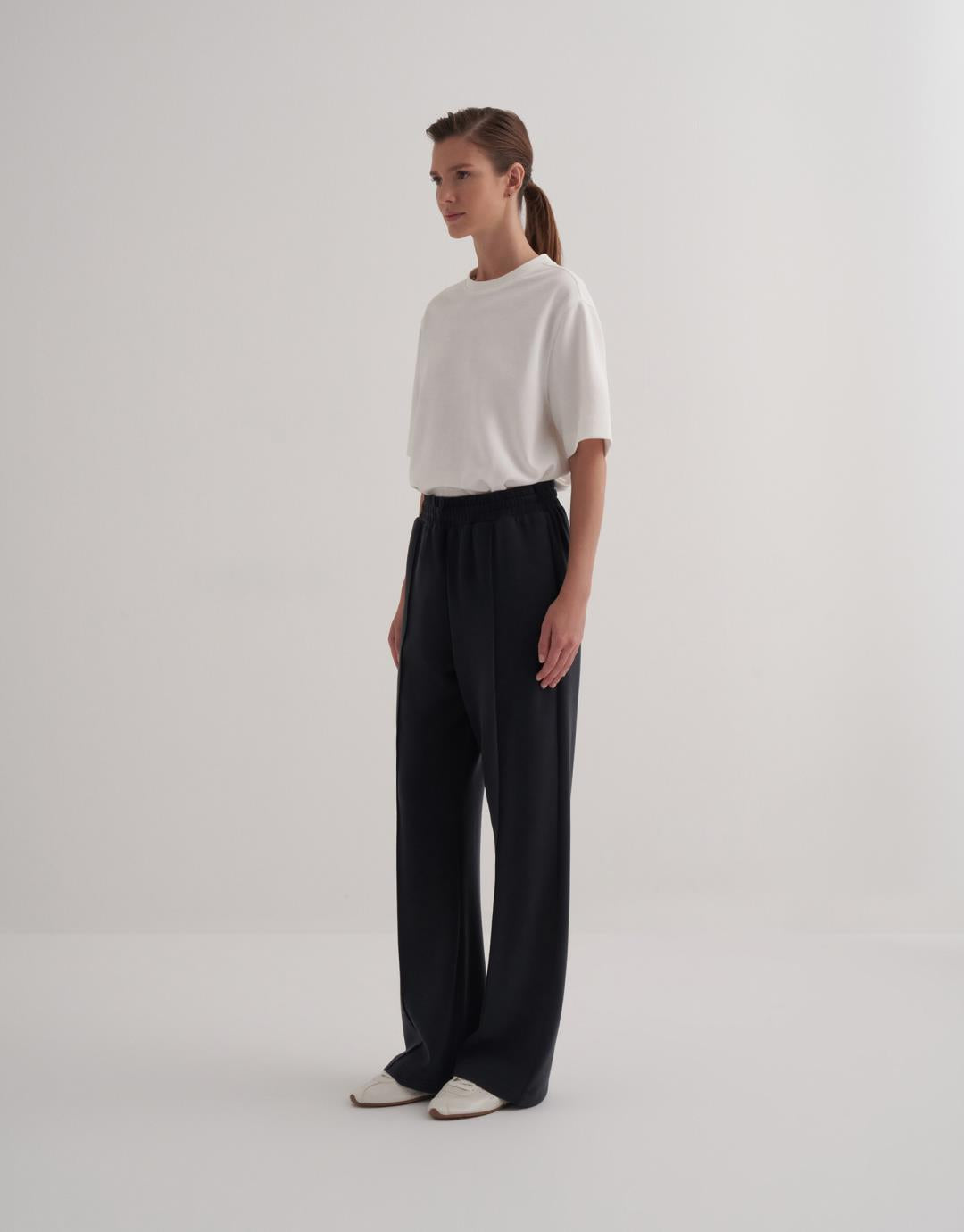 Black Modal Straight Trouser