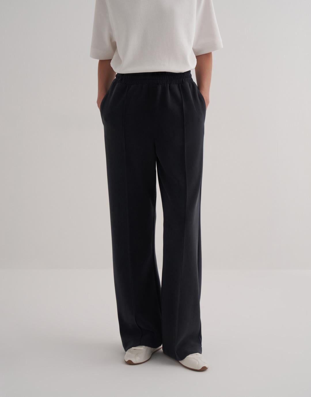 Black Modal Straight Trouser