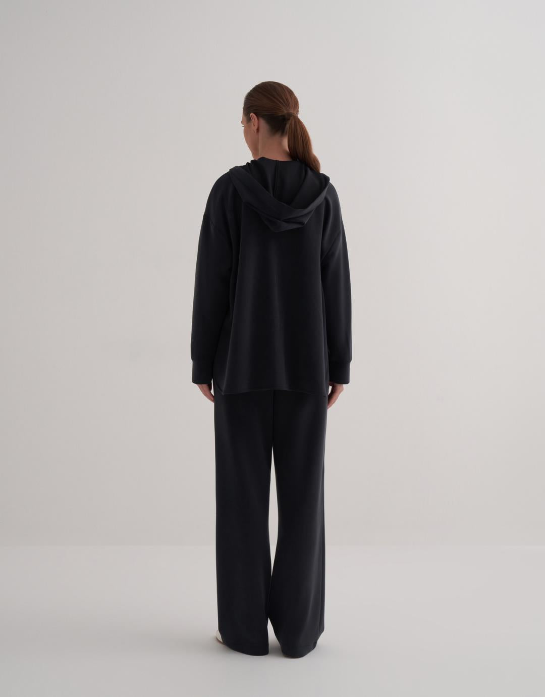Black Zipped Modal Sweatshirt