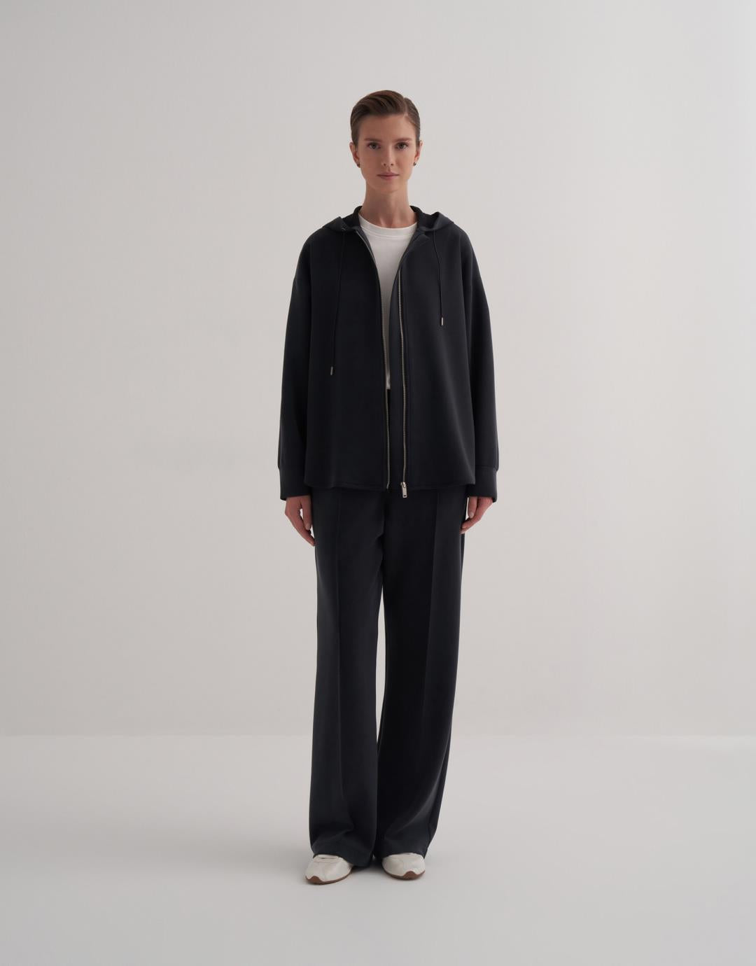 Black Modal Straight Trouser
