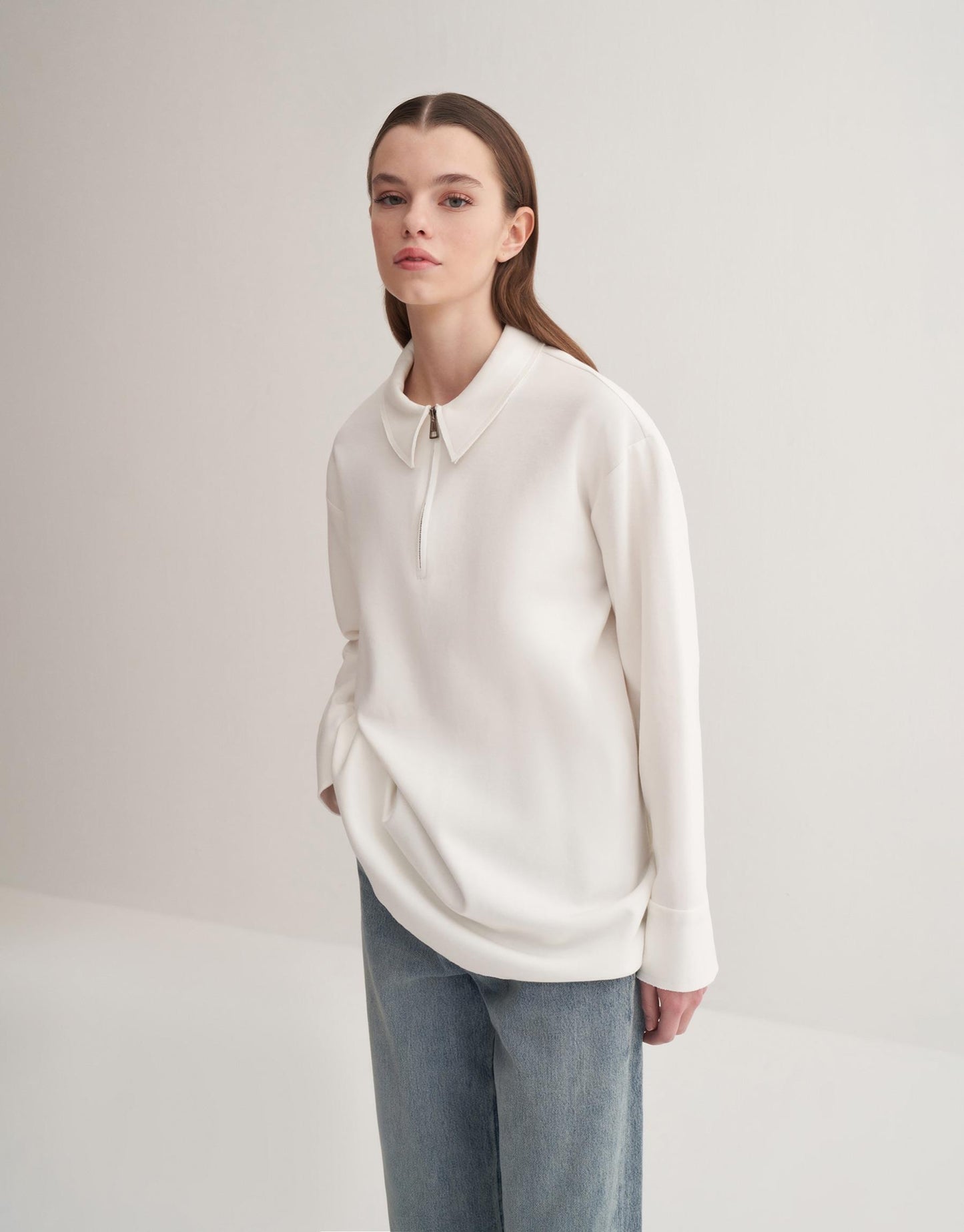 Zipped Collar Top
