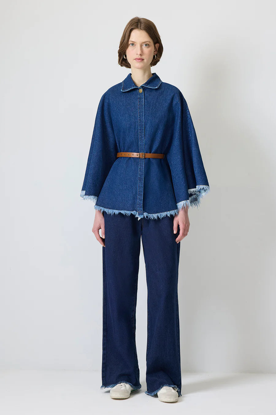 Cotton Denim Effect Poncho