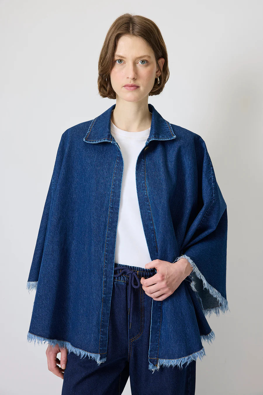 Cotton Denim Effect Poncho