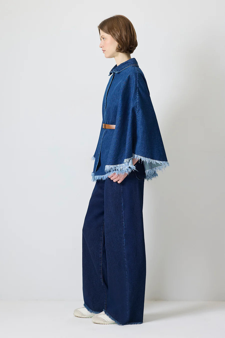 Cotton Denim Effect Poncho