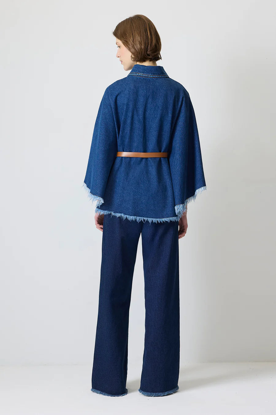 Cotton Denim Effect Poncho