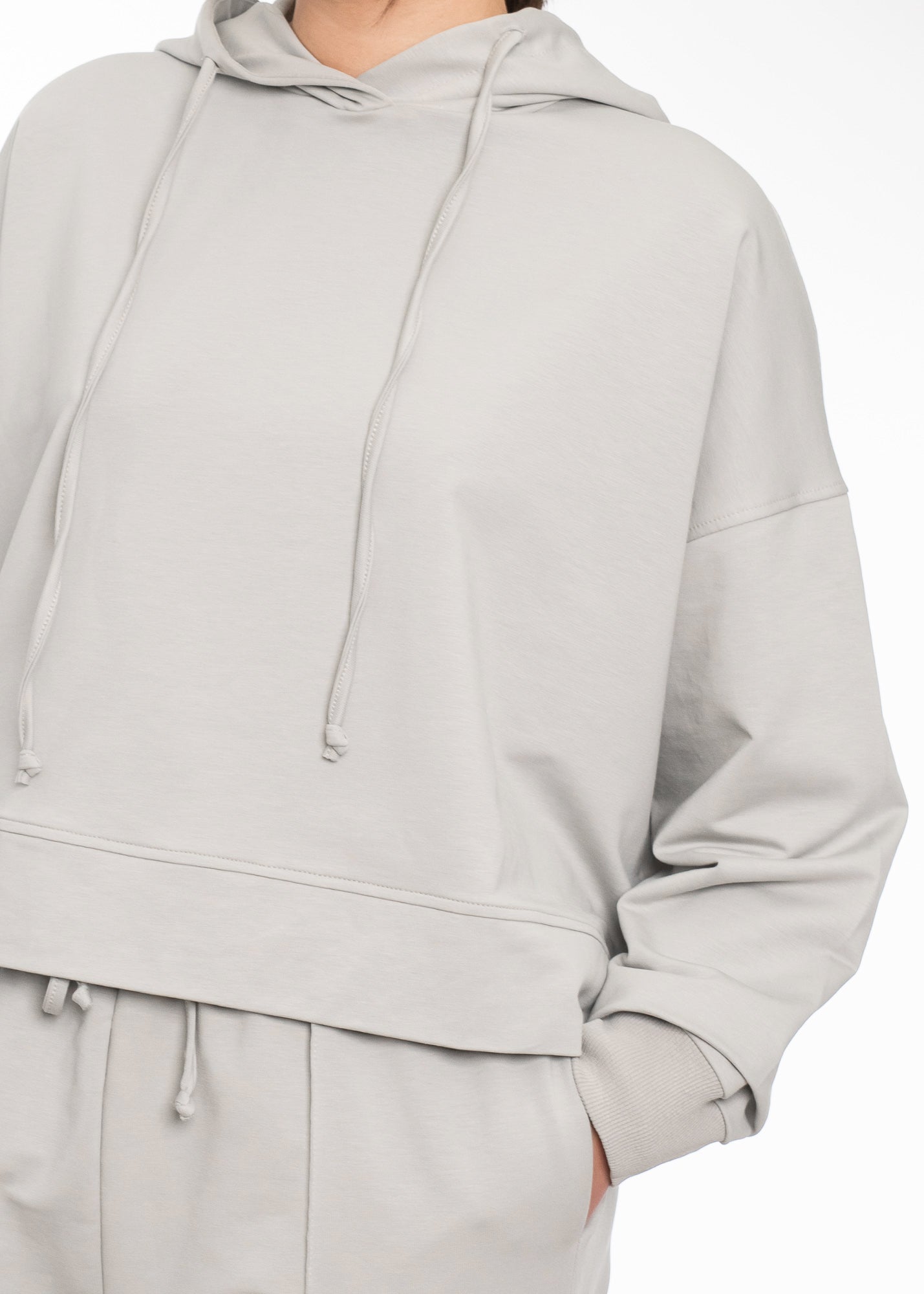 Cropped Cotton Hoodie