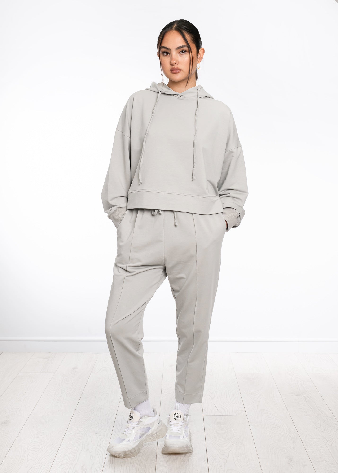 Cropped Cotton Hoodie