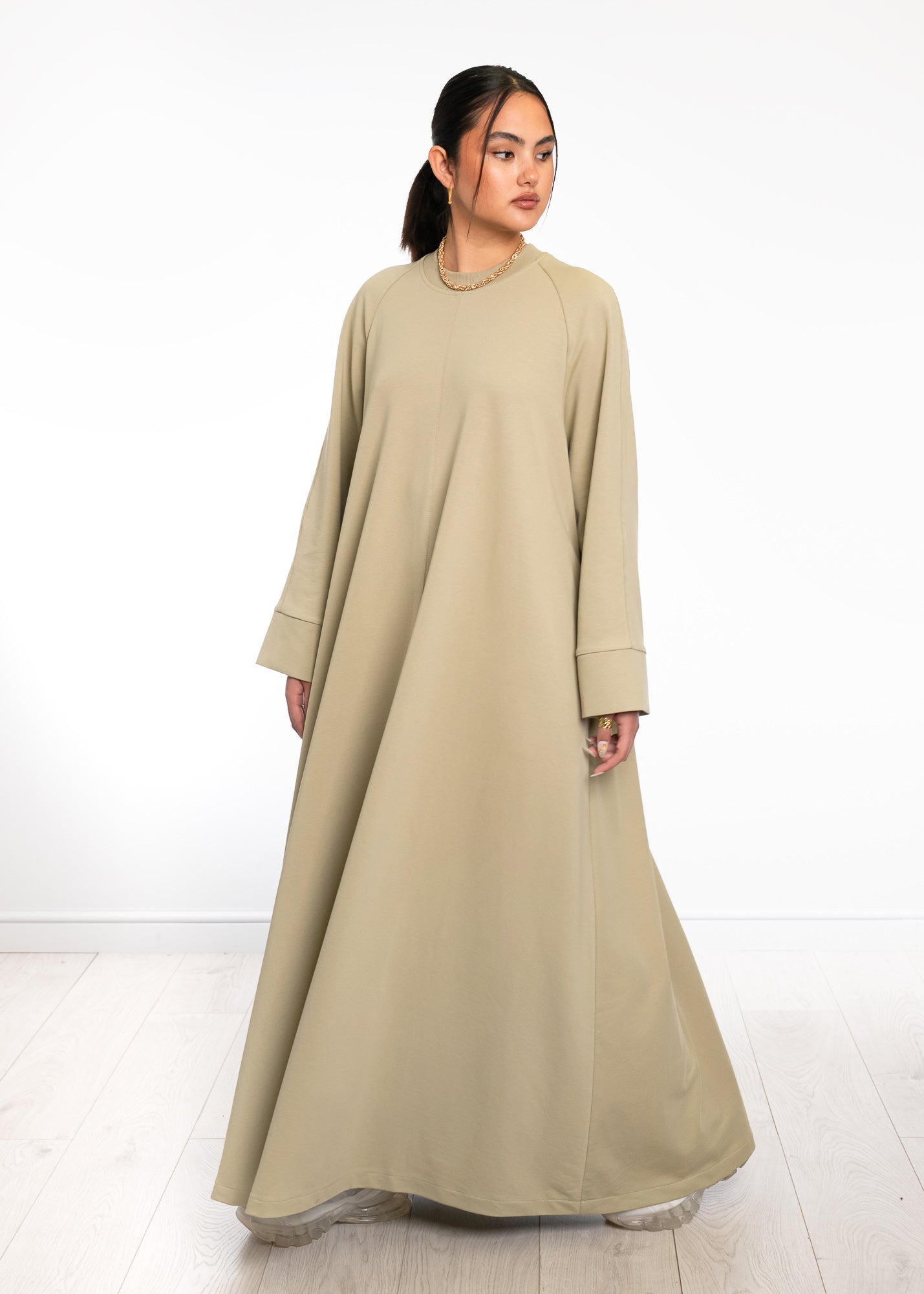 A-line Stretch Cotton Dress
