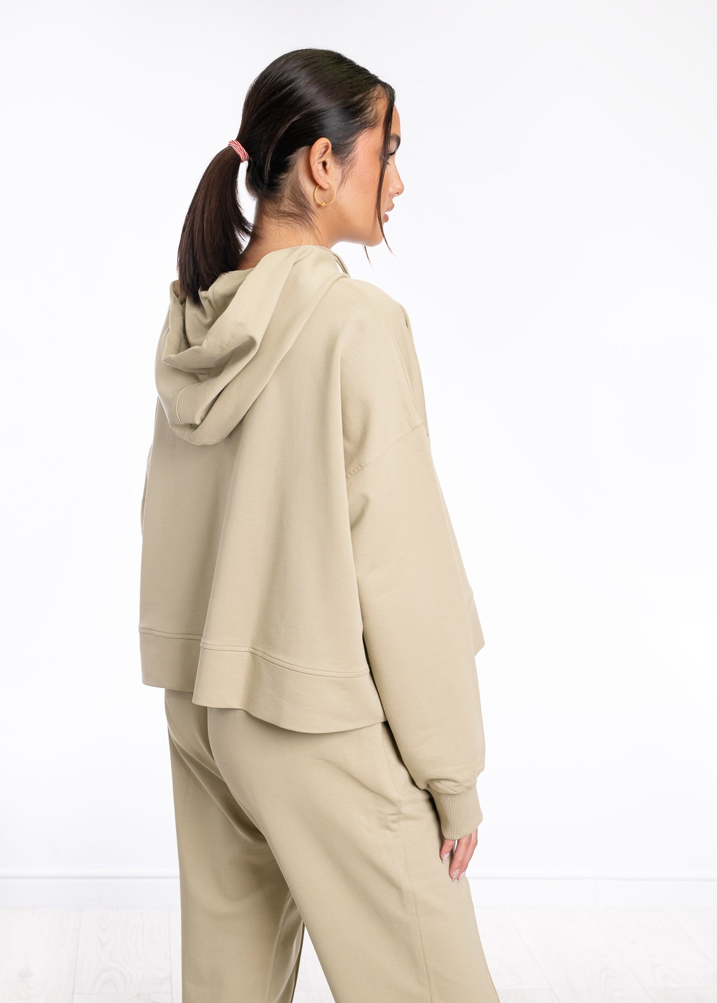 Cropped Cotton Hoodie