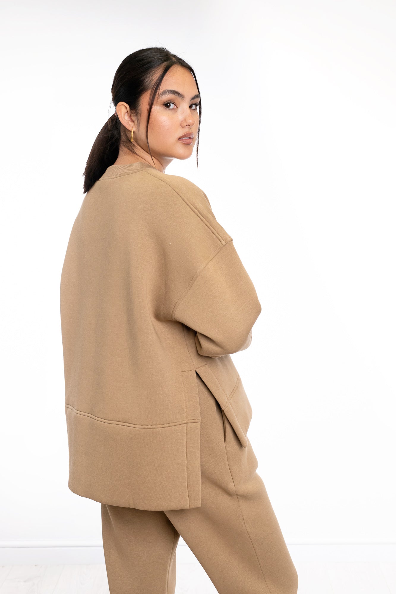Long Back Plush Sweat Top