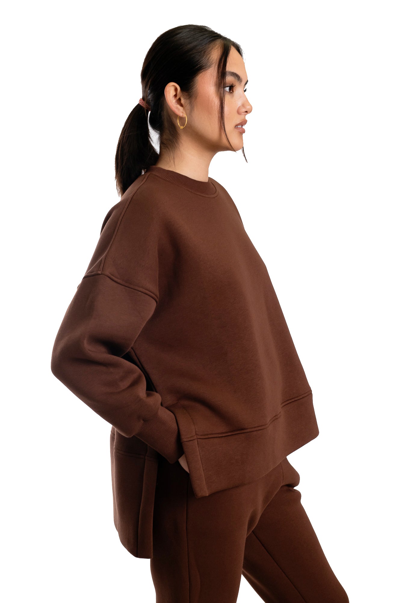 Long Back Plush Sweat Top
