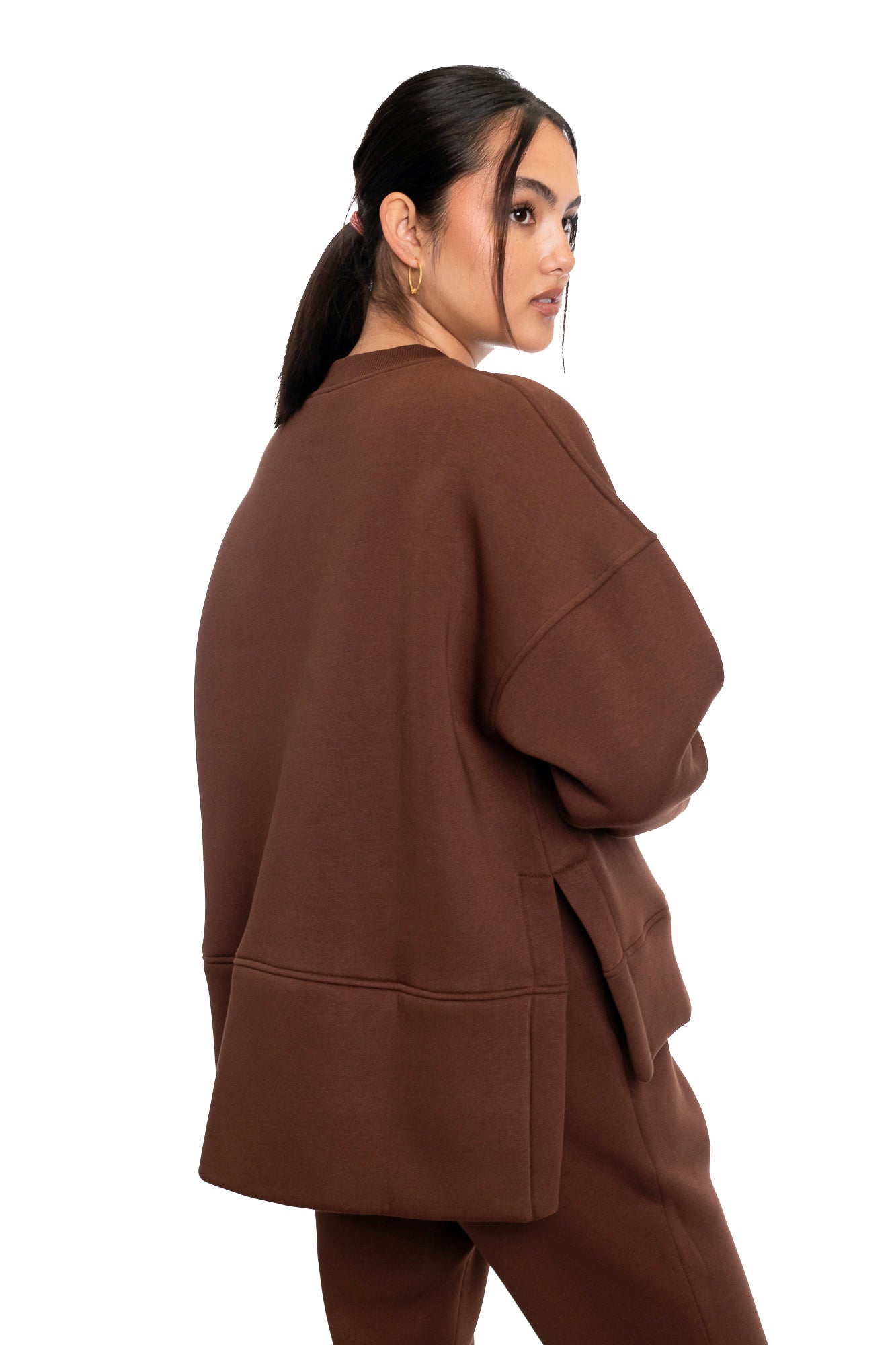 Long Back Plush Sweat Top