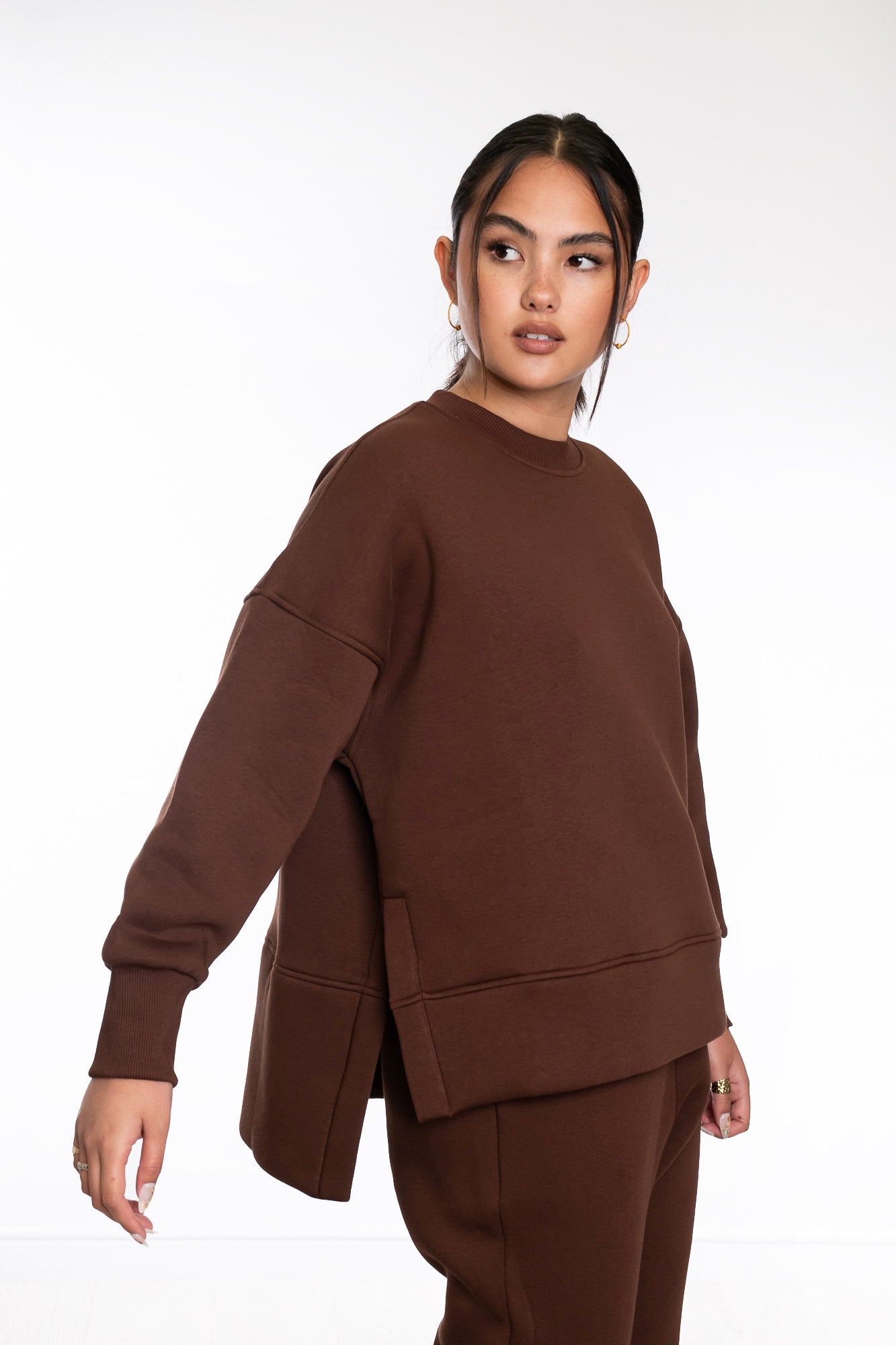 Long Back Plush Sweat Top