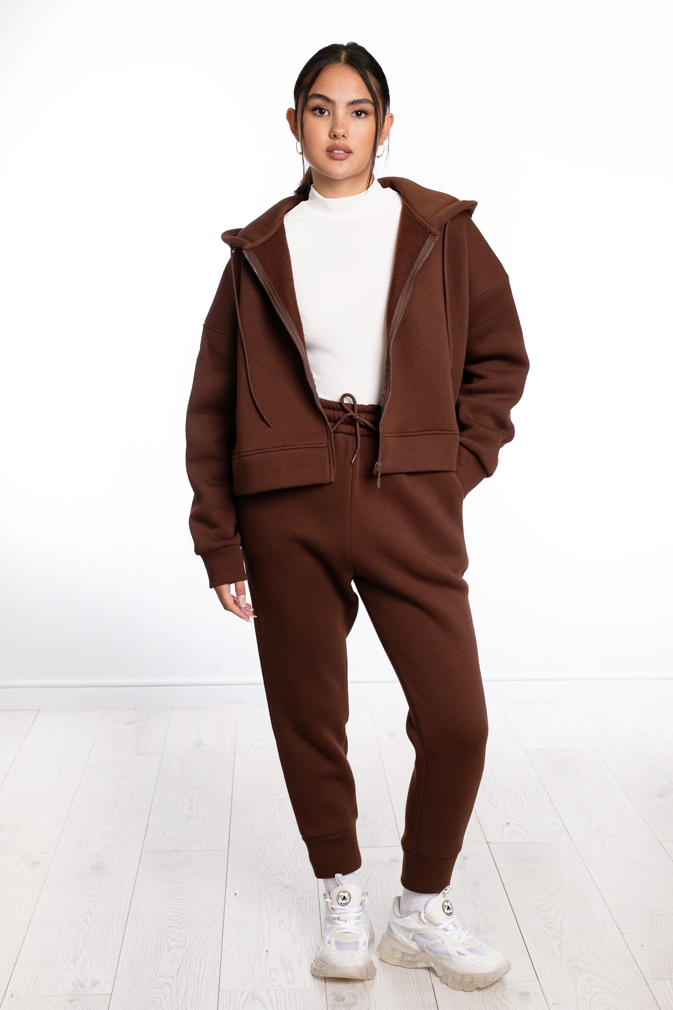 Cropped Oversized Plush Hoodie