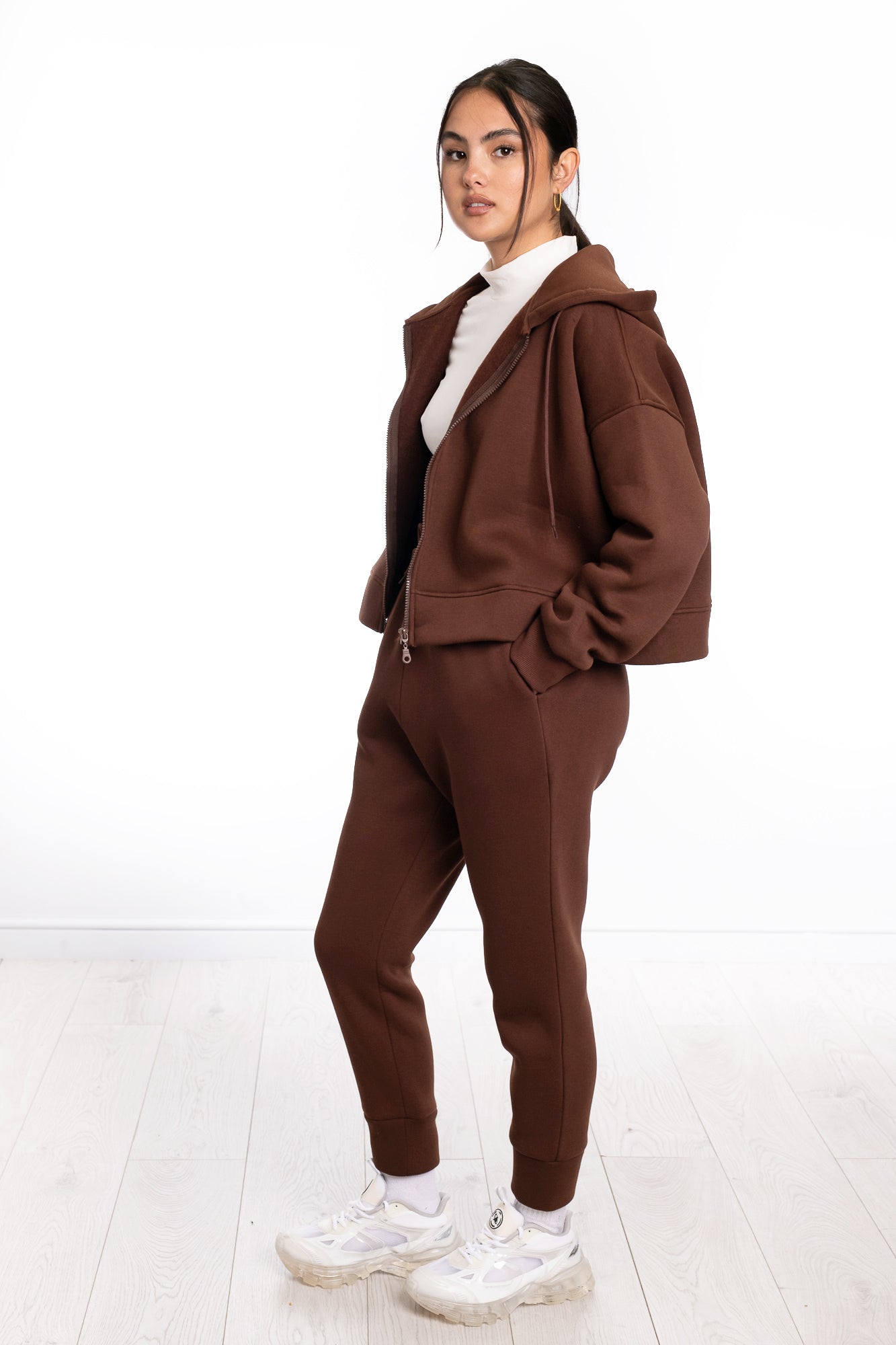 Cropped Oversized Plush Hoodie