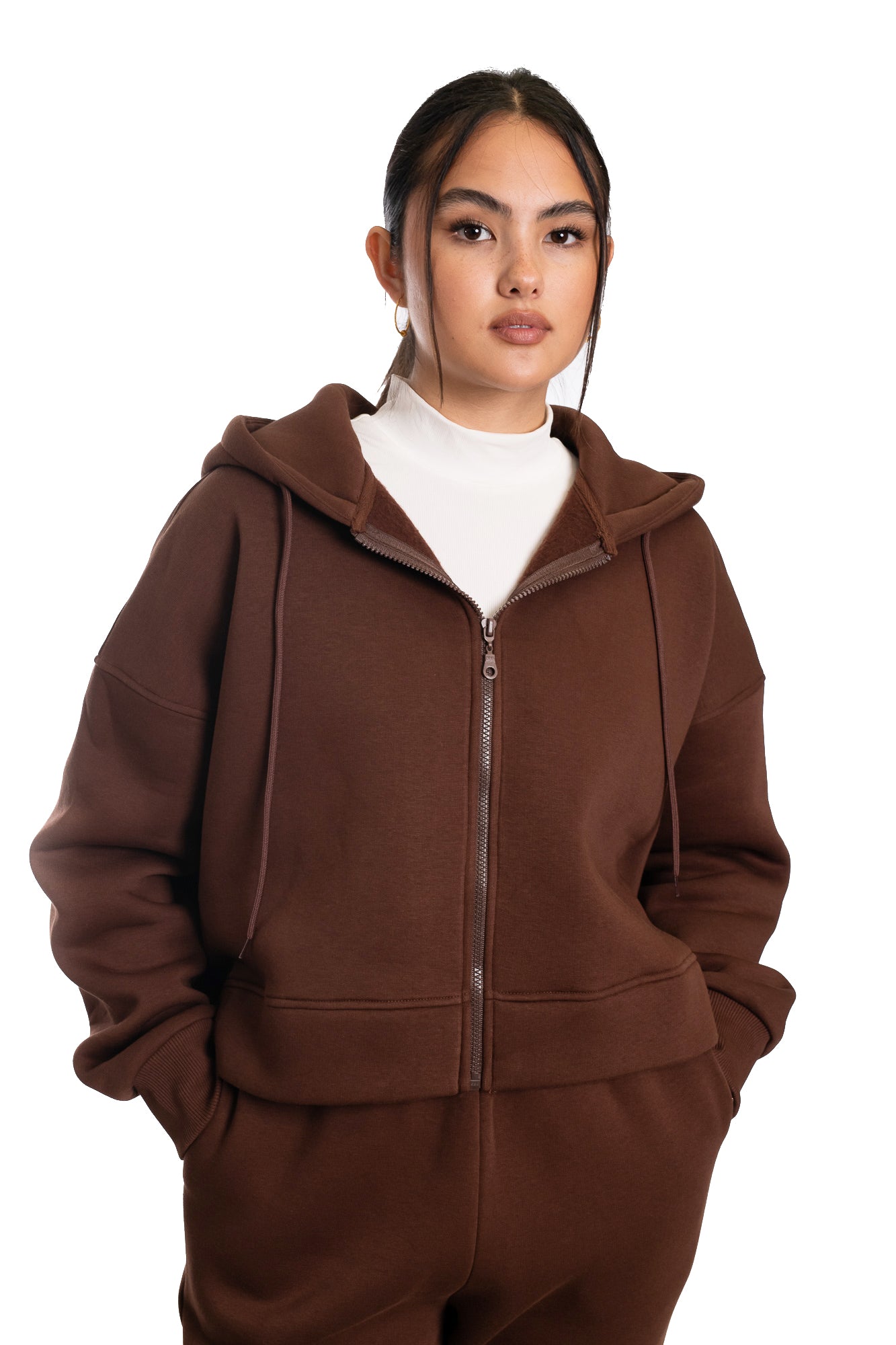 Cropped Oversized Plush Hoodie