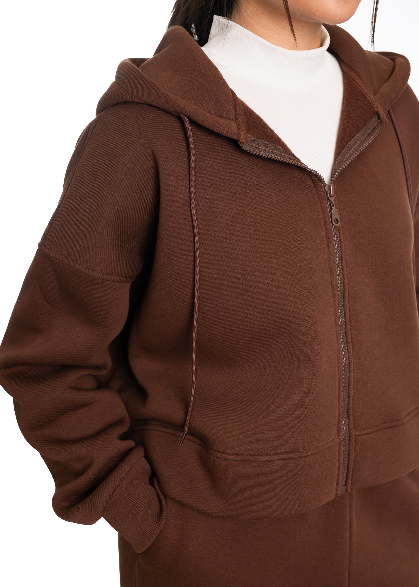 Cropped Oversized Plush Hoodie