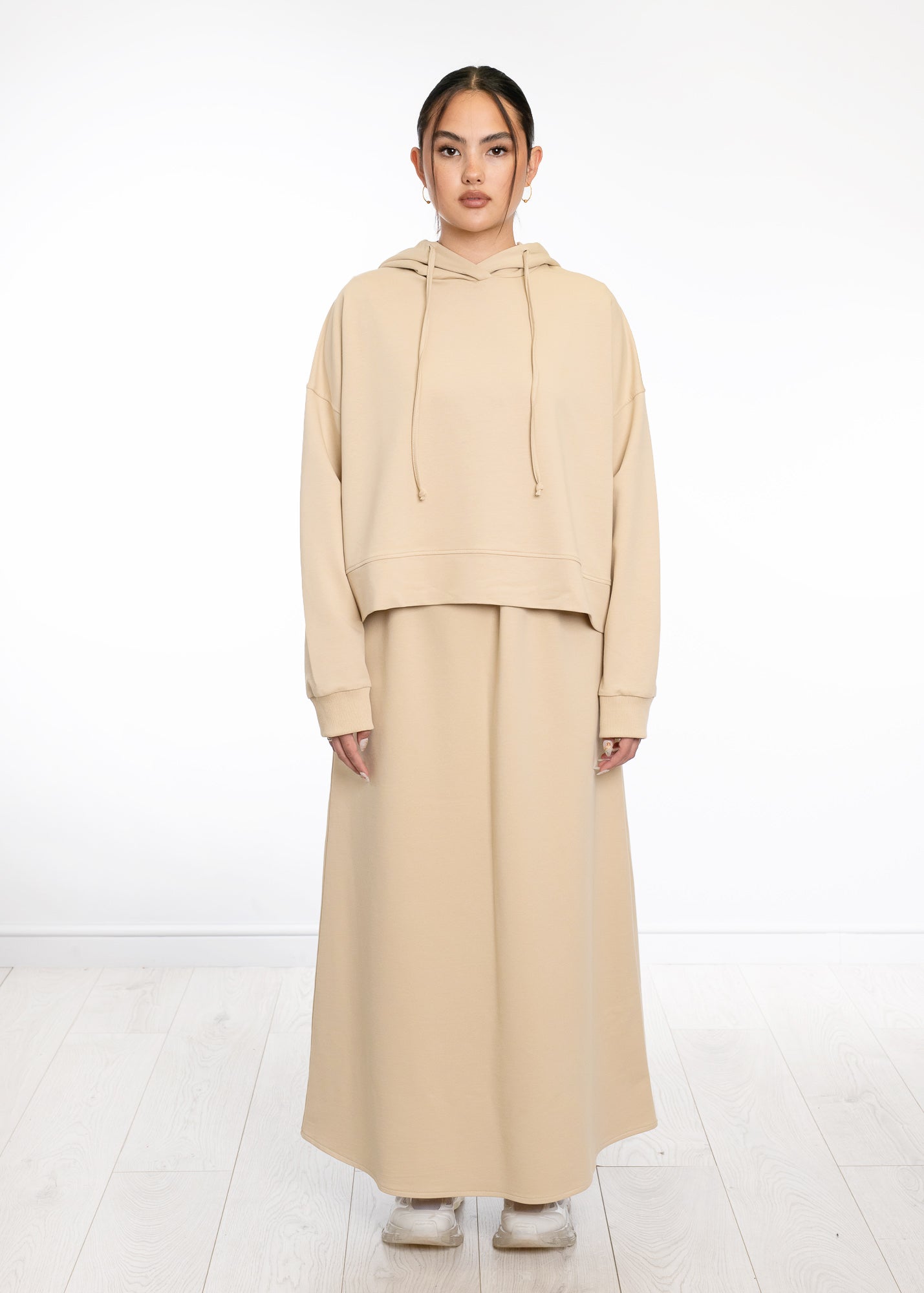 Cropped Cotton Hoodie