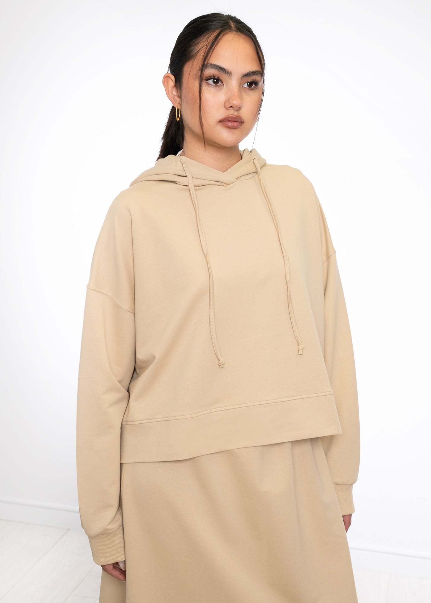 Cropped Cotton Hoodie