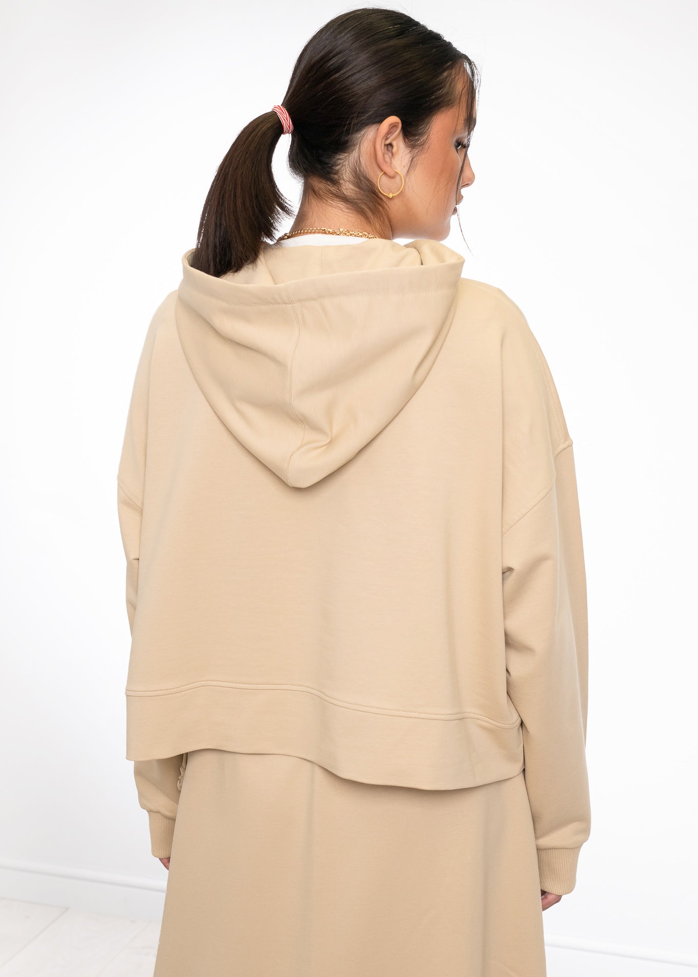 Cropped Cotton Hoodie