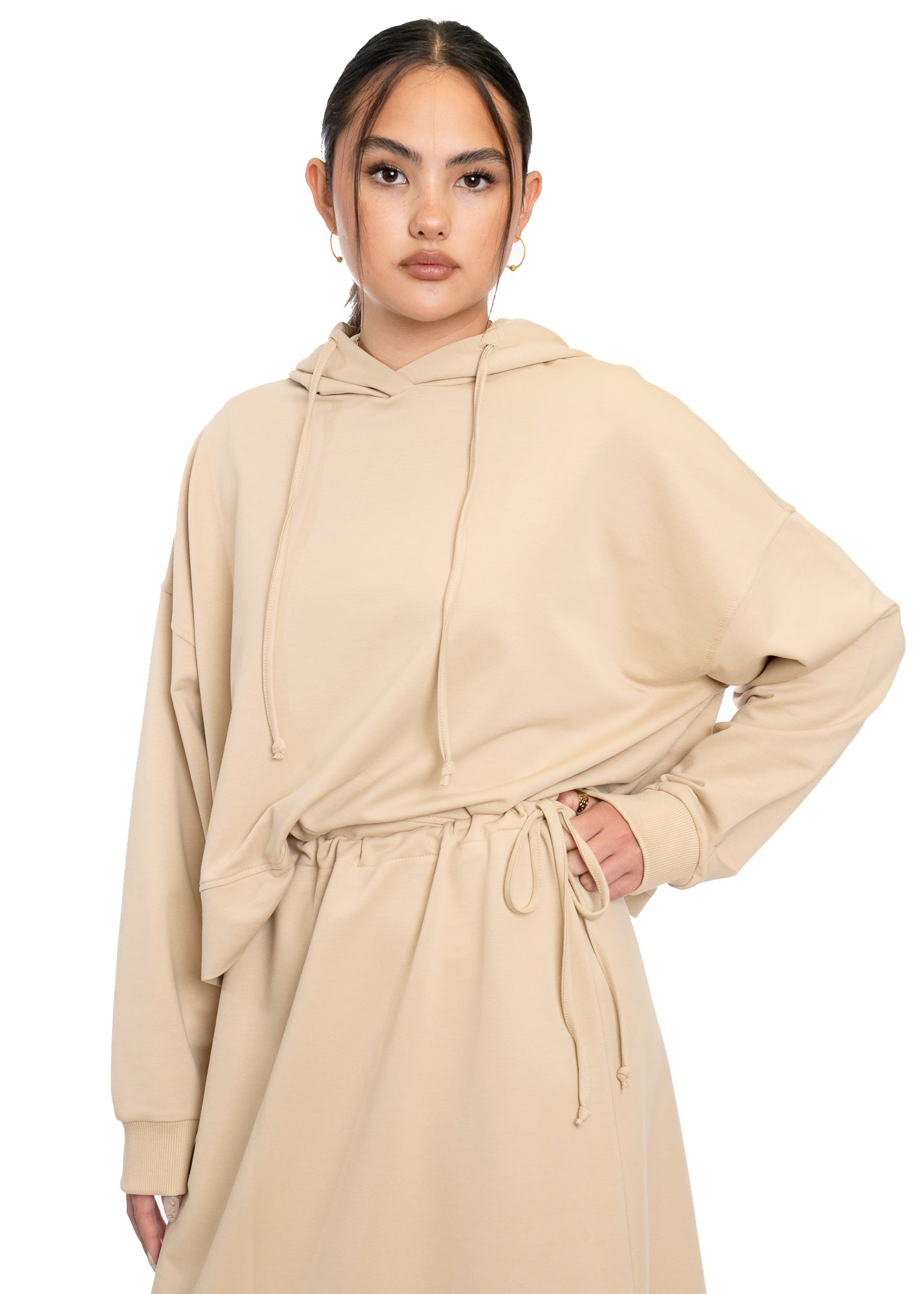 Cropped Cotton Hoodie