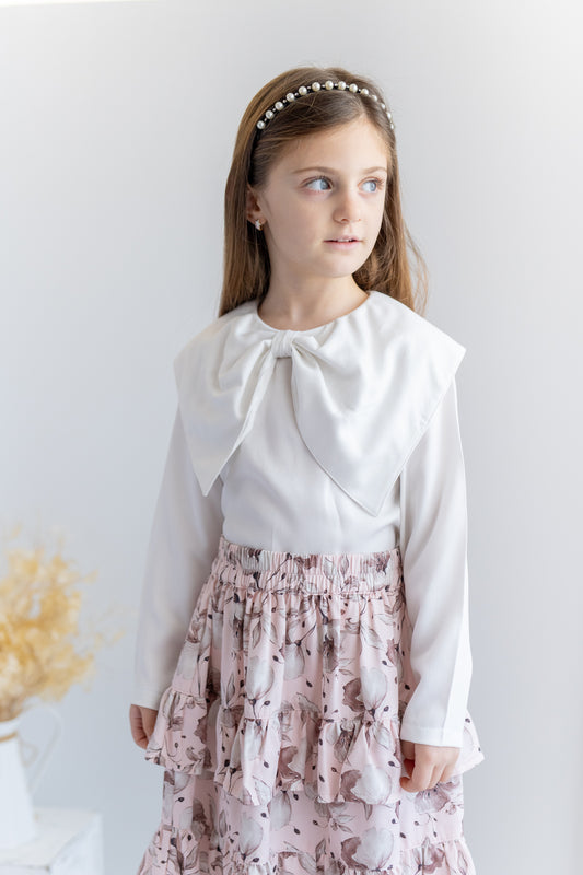 Long Sleeve Ecru Blouse