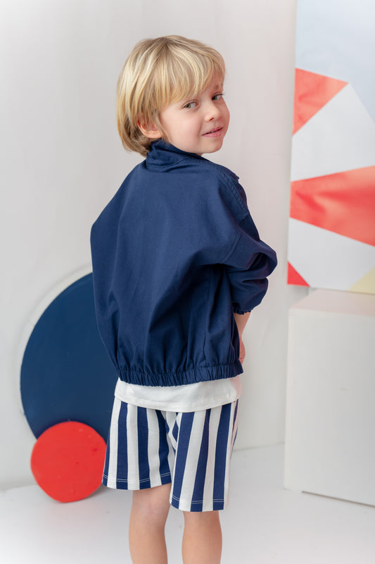 Navy Stripe Shorts