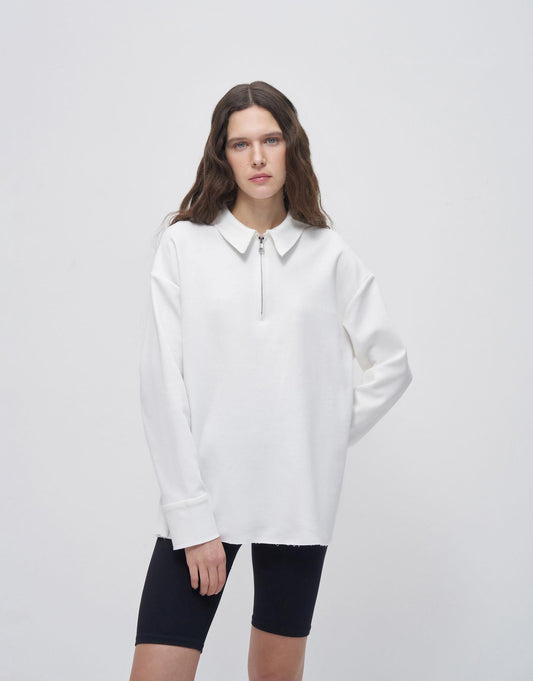 Zipped Collar Top