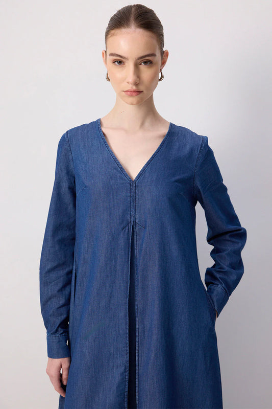Cotton Denim Effect Dress
