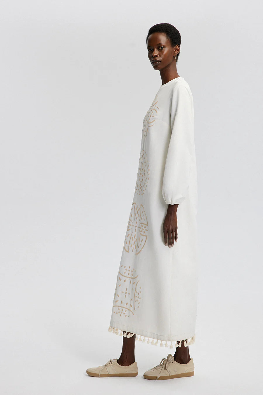 Maxi Linen Embroidered Dress